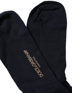 Men Dark Blue Viscose Over The Calf Accessory Socks