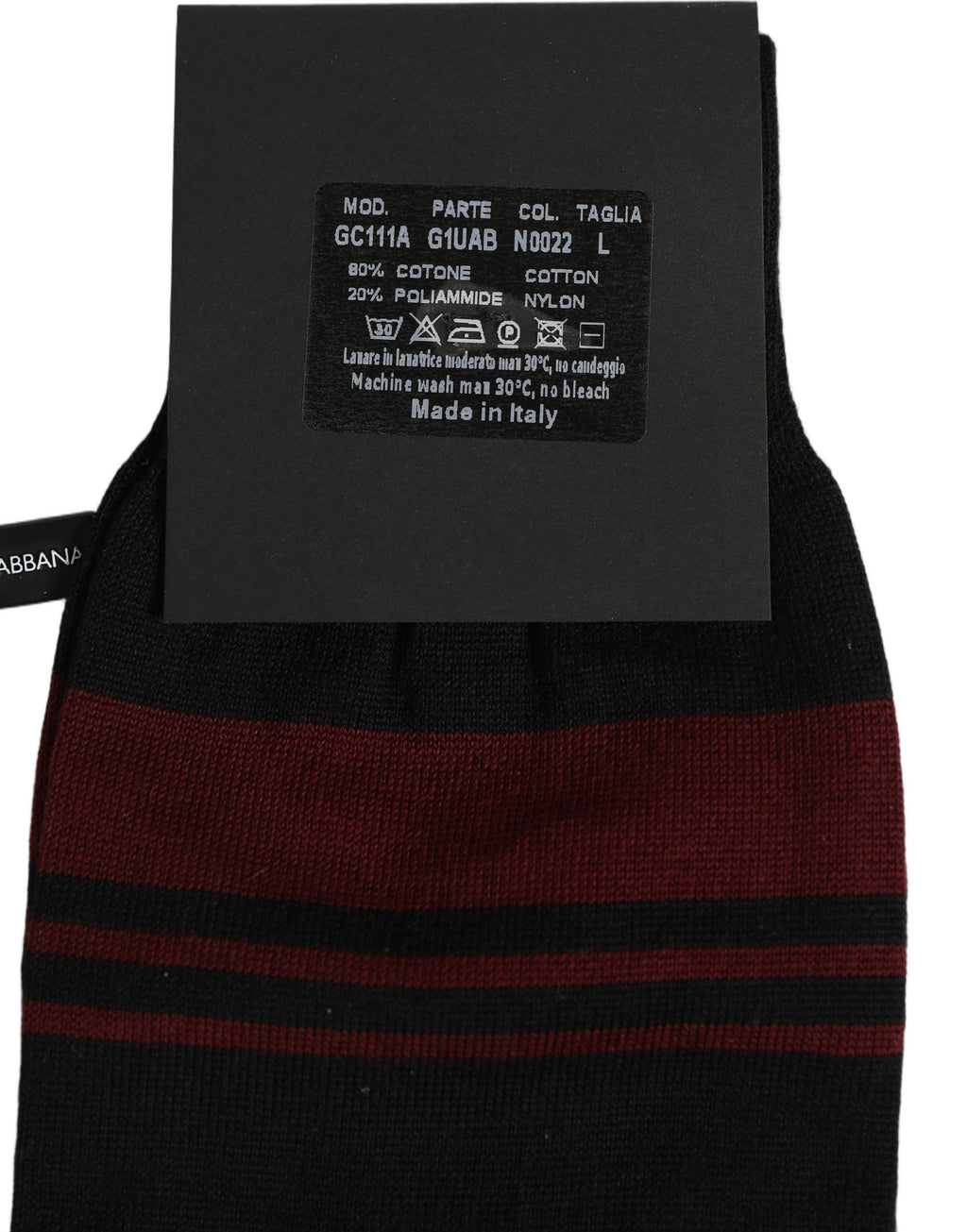 Men Burgundy Black Logo Mid Calf Accessory Socks