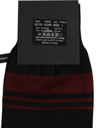 Men Burgundy Black Logo Mid Calf Accessory Socks
