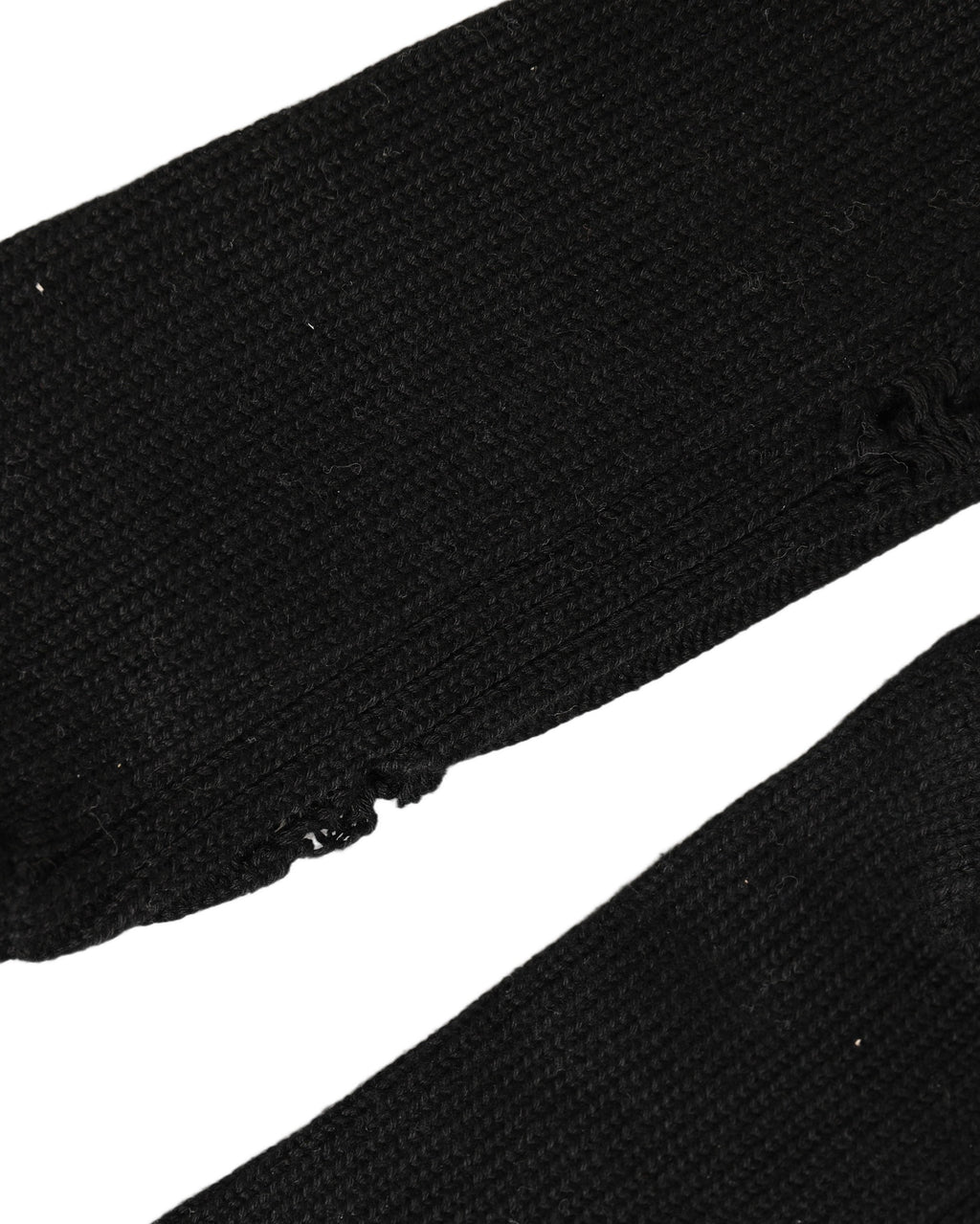Black Cotton Distressed Mid Calf Accessory Socks