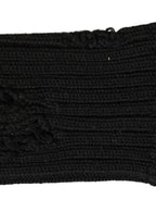 Black Cotton Distressed Mid Calf Accessory Socks