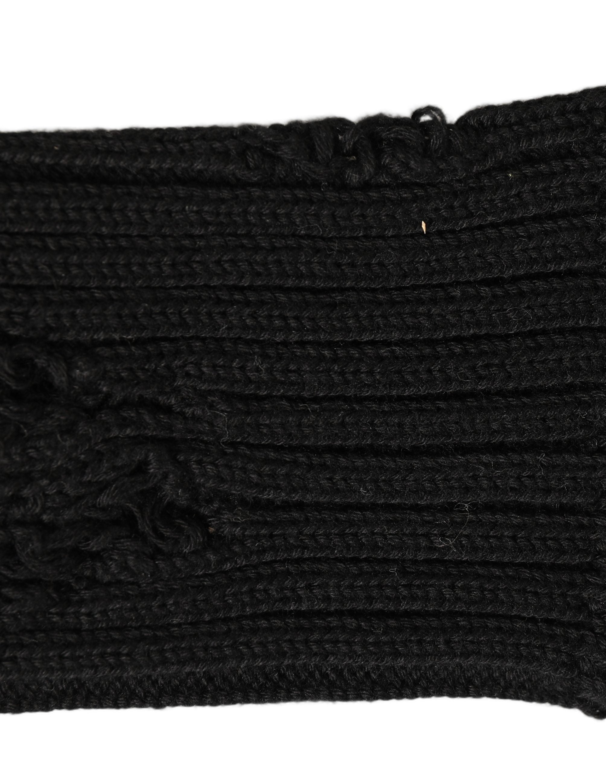 Black Cotton Distressed Mid Calf Accessory Socks