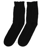 Men Dark Blue Cotton Ribbed Mid Calf Accessory Socks
