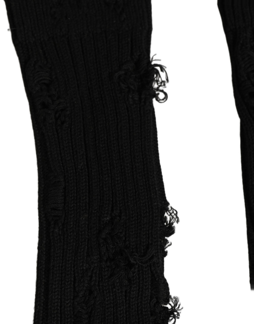 Black Cotton Distressed Mid Calf Accessory Socks