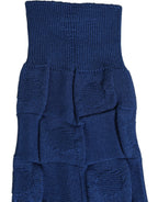 Royal Blue Checkered Silk Mid Calf Accessory Socks