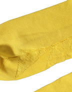 Men Yellow 100% Silk Mid Calf Accessory Socks