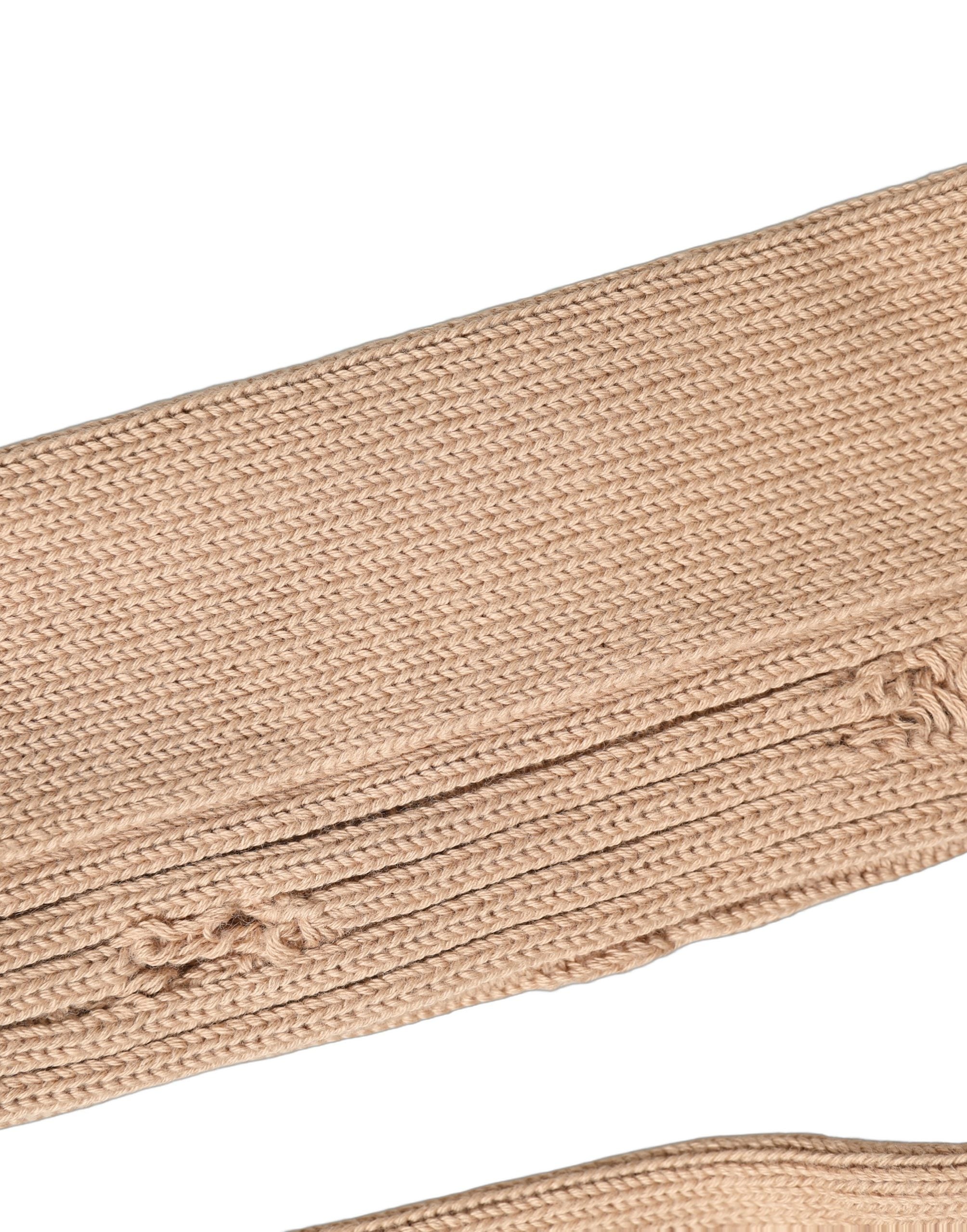 Beige Cotton Distressed Mid Calf Accessory Socks