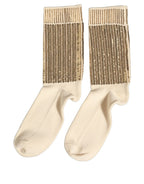 Off White Sequin Cotton Mid Calf Accessory Socks