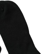 Black Sequin Cotton Knit Mid Calf Accessory Socks