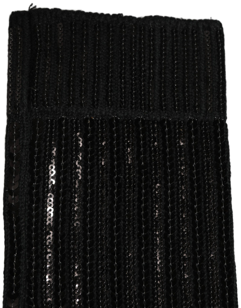 Black Sequin Cotton Knit Mid Calf Accessory Socks
