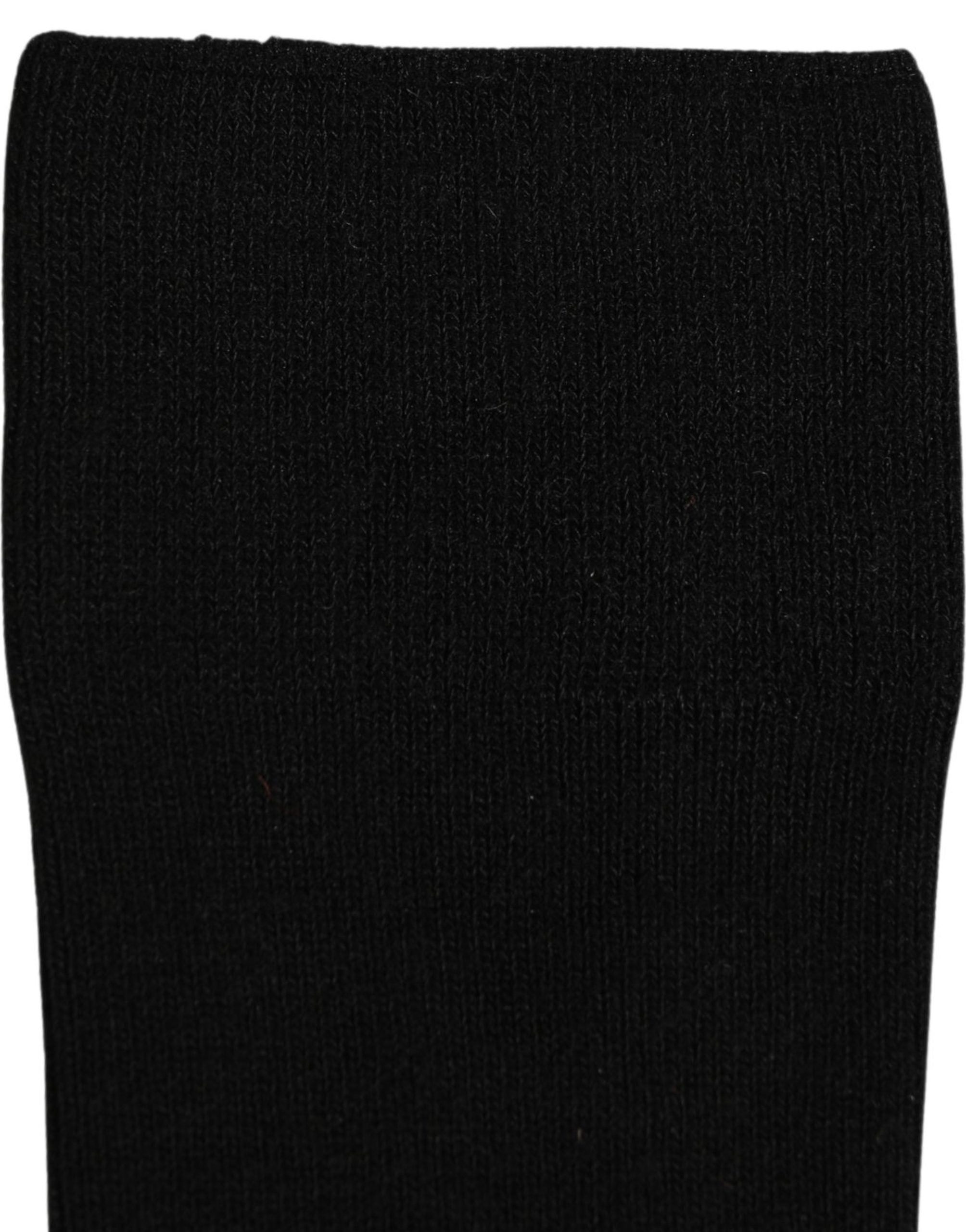 Men Black Viscose Logo Knee High Accessory Socks