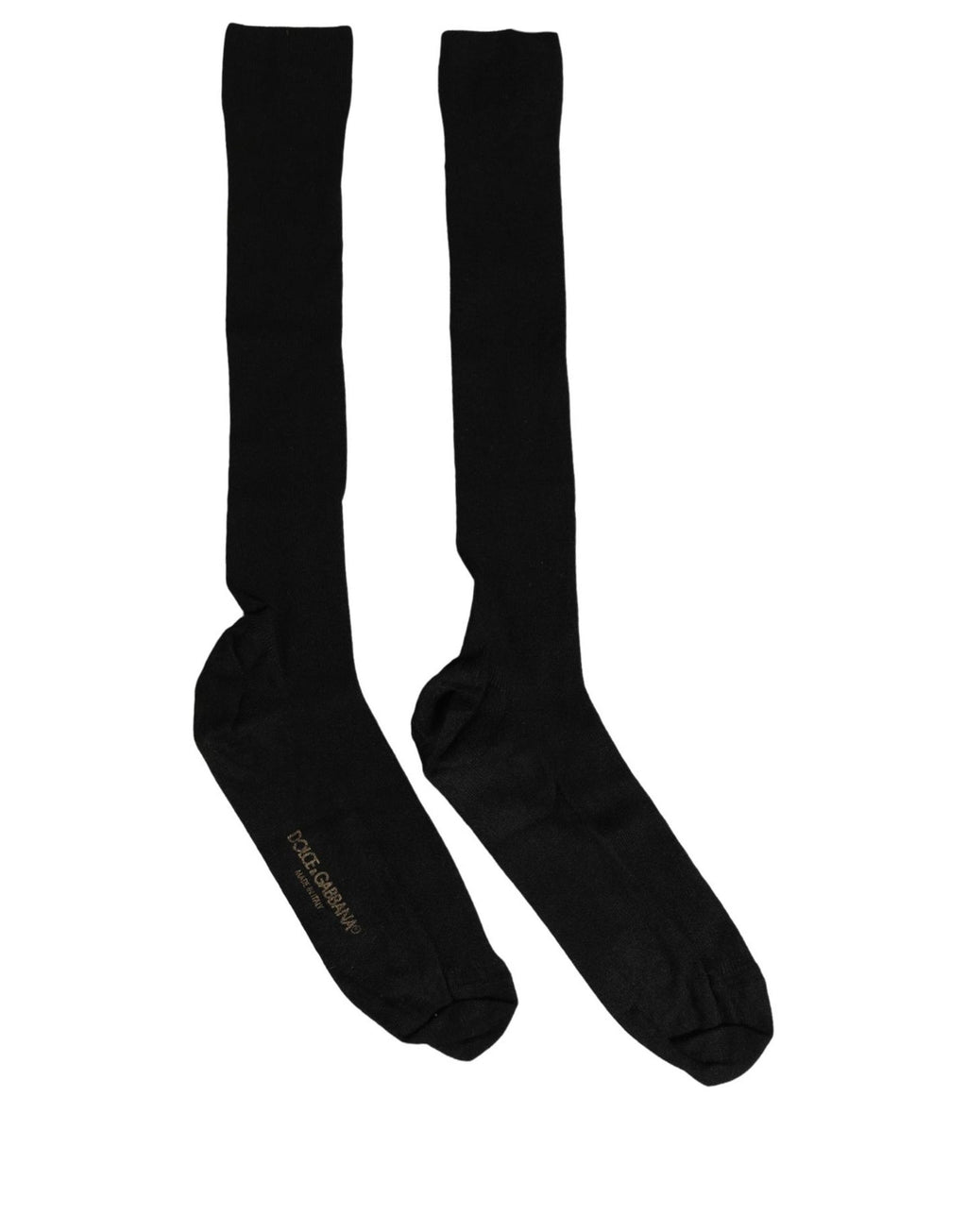Men Black Viscose Logo Knee High Accessory Socks