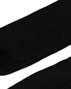 Men Black Cotton Distressed Mid Calf Accessory Socks