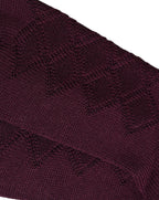 Burgundy Wool Crest Logo Knee High Accessory Socks
