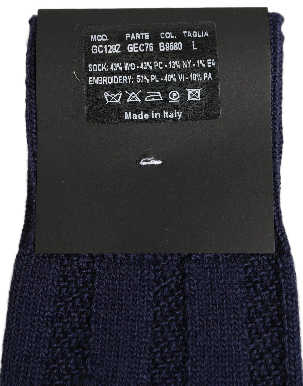 Navy Blue Wool Crest Logo Knee High Accessory Socks