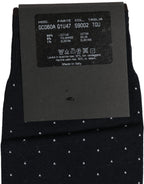 Men Black Cotton Polka Dot Over The Calf Socks