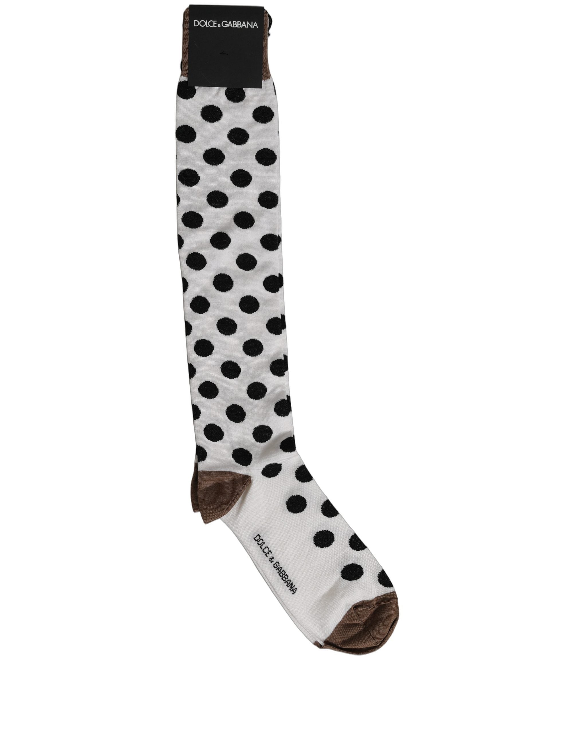 White Polka Dot Over The Calf Accessory Socks