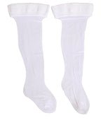 .White Nylon Logo Calf Long Women Accessory Socks