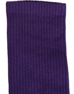Violet Cotton Ribbed Mid Calf Women Accessory Socks