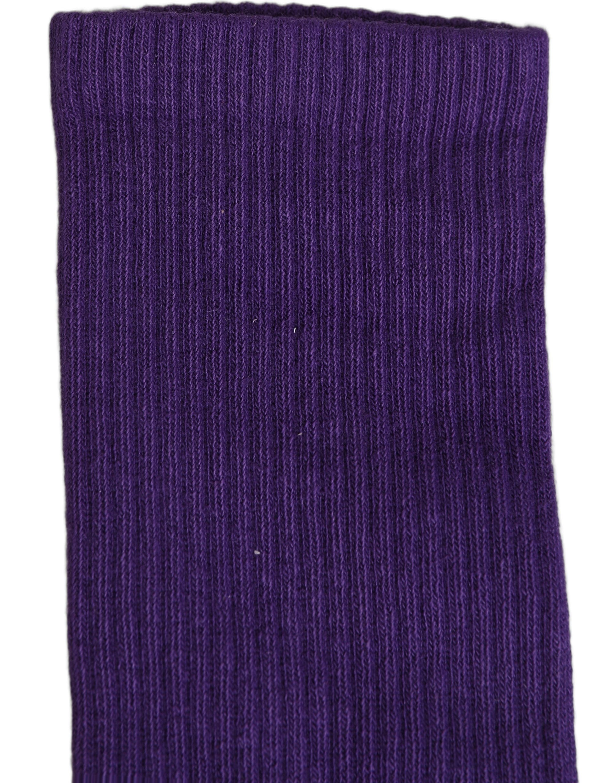 Violet Cotton Ribbed Mid Calf Women Accessory Socks