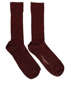 Maroon Viscose DG Logo Mid Calf Accessory Socks