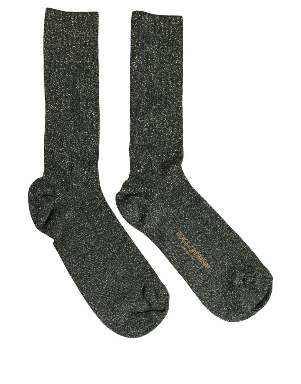 Dark Green Viscose Logo Mid Calf Accessory Socks