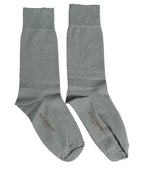 Gray Viscose Logo Mid Calf Accessory Socks