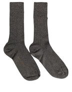 Dark Gray Viscose Logo Mid Calf Accessory Socks