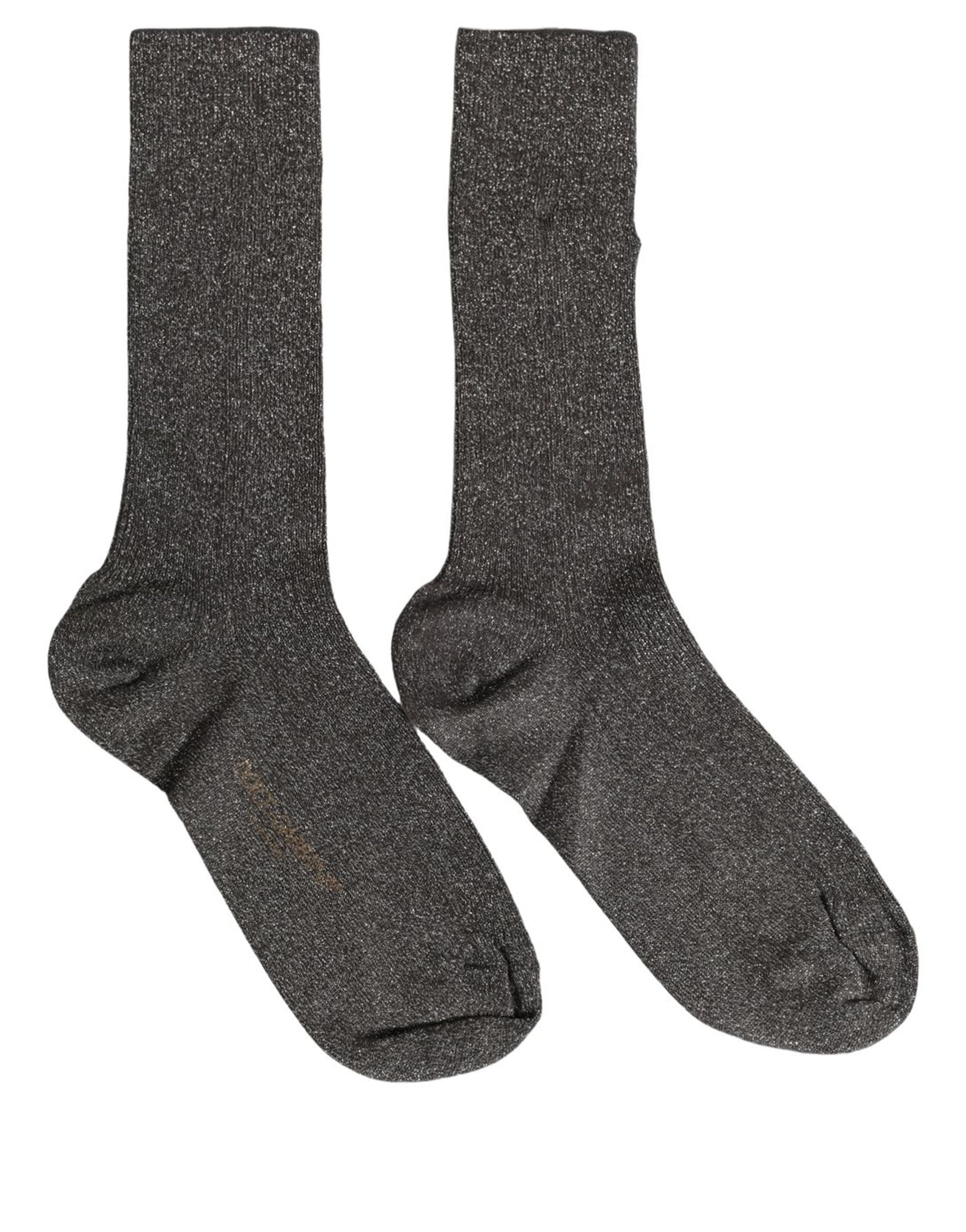 Dark Gray Viscose Logo Mid Calf Accessory Socks