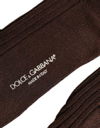 Dark Brown Wool DG Logo Mid Calf Accessory Socks