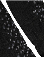 Dark Gray Sequined Wool Knee High Accessory Socks