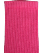 Pink Cotton Ribbed Mid Calf Women Accessory Socks