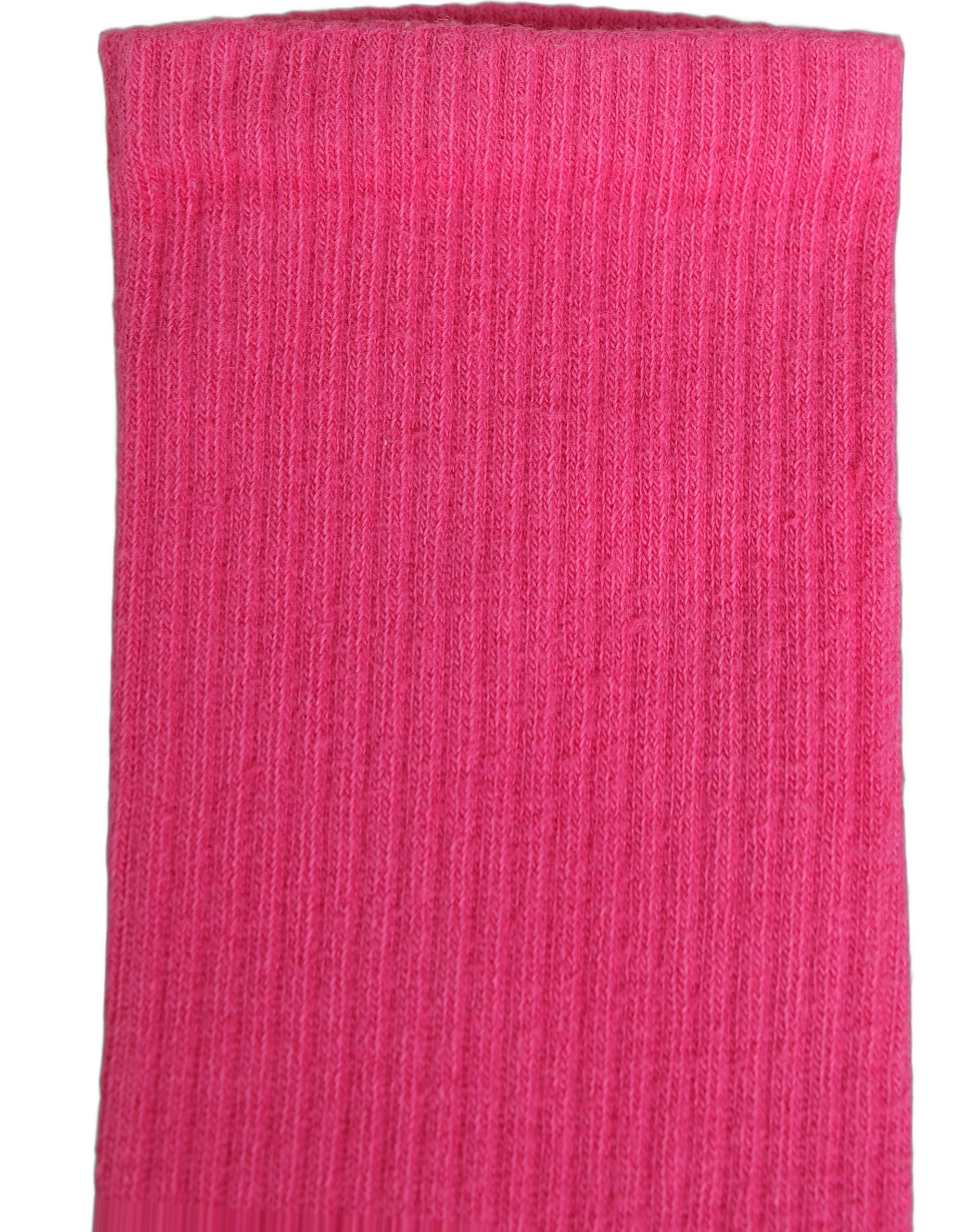Pink Cotton Ribbed Mid Calf Women Accessory Socks