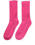 Pink Cotton Ribbed Mid Calf Women Accessory Socks