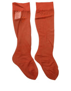 Orange Knee High Sheer Nylon Accessory Socks