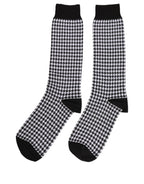 Black White Houndstooth Mid Calf Accessory Socks