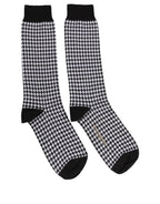 Black White Houndstooth Mid Calf Accessory Socks