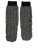 Black White Houndstooth Ankle Length Socks