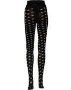 Black Polka Dot Fishnet Pantyhose Stockings Socks