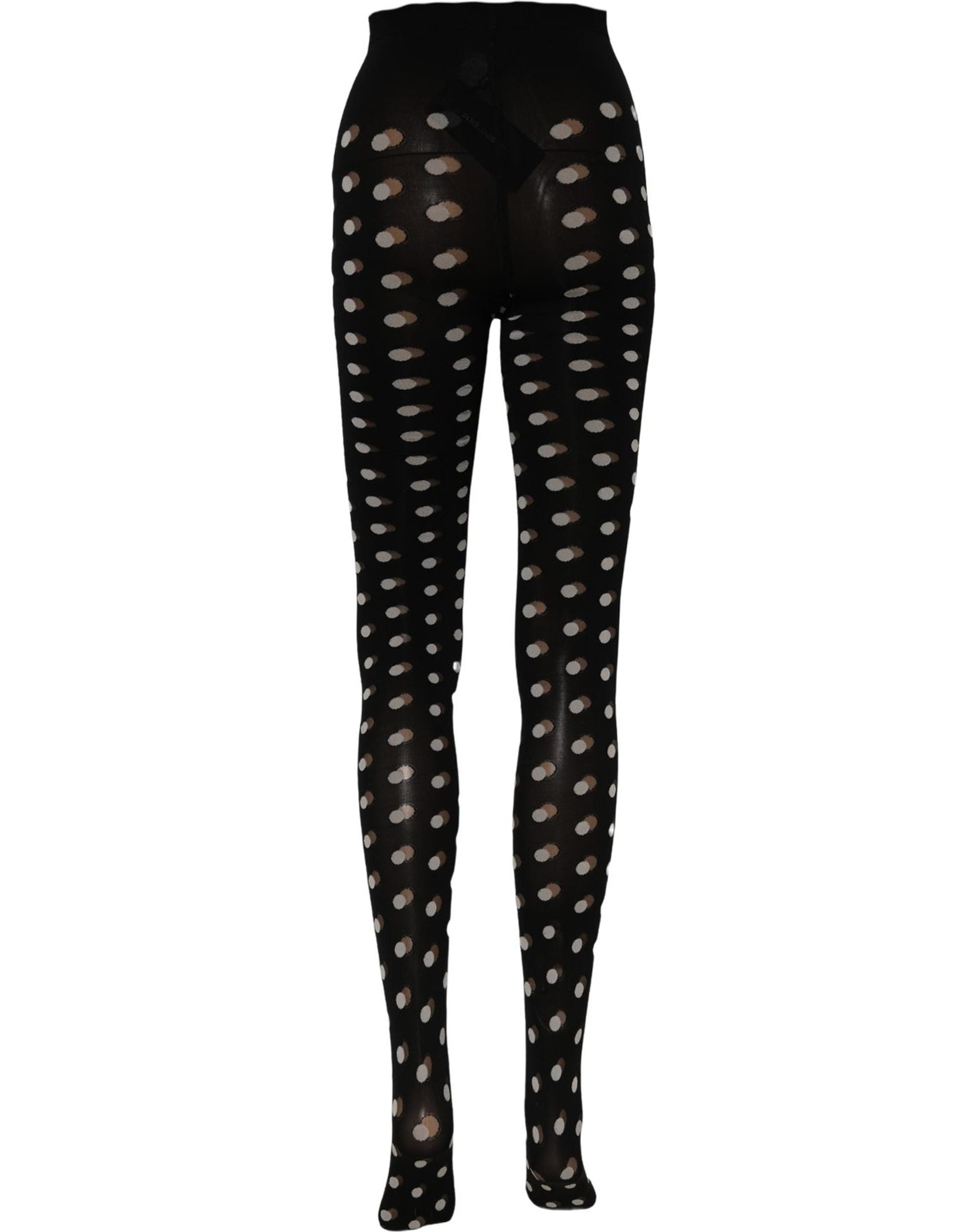 Black Polka Dot Fishnet Pantyhose Stockings Socks