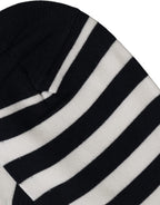 Black White Stripes Cotton Mid Calf Accessory Socks
