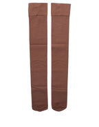 Brown Nylon Stretch Over The Calf Stockings Socks