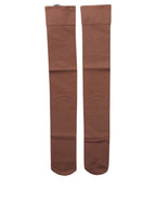 Brown Nylon Stretch Over The Calf Stockings Socks