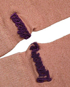 Dusty Pink Embroidered Mid Calf Accessory Socks