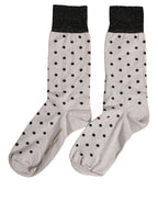 Gray Viscose Stretch Dotted Women Accessory Socks
