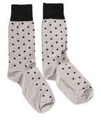 Gray Viscose Stretch Dotted Women Accessory Socks
