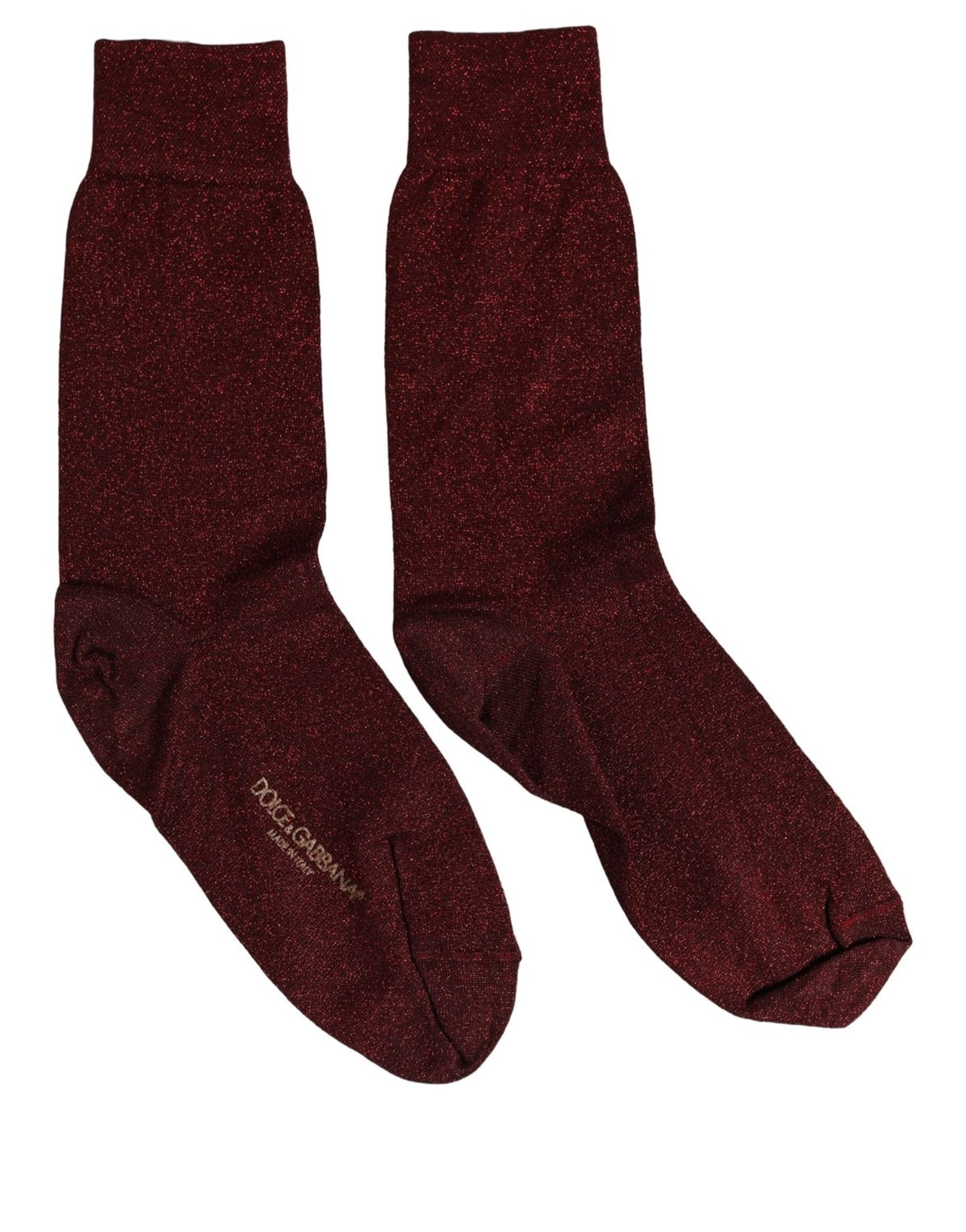 Burgundy Viscose Mid Calf Accessory Socks