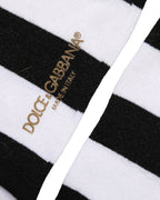 Black White Stripes Mid Calf Accessory Socks