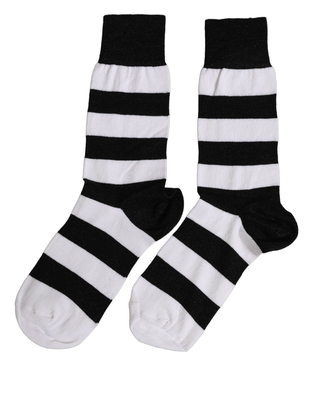 Black White Stripes Mid Calf Accessory Socks