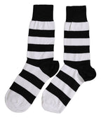 Black White Stripes Mid Calf Accessory Socks